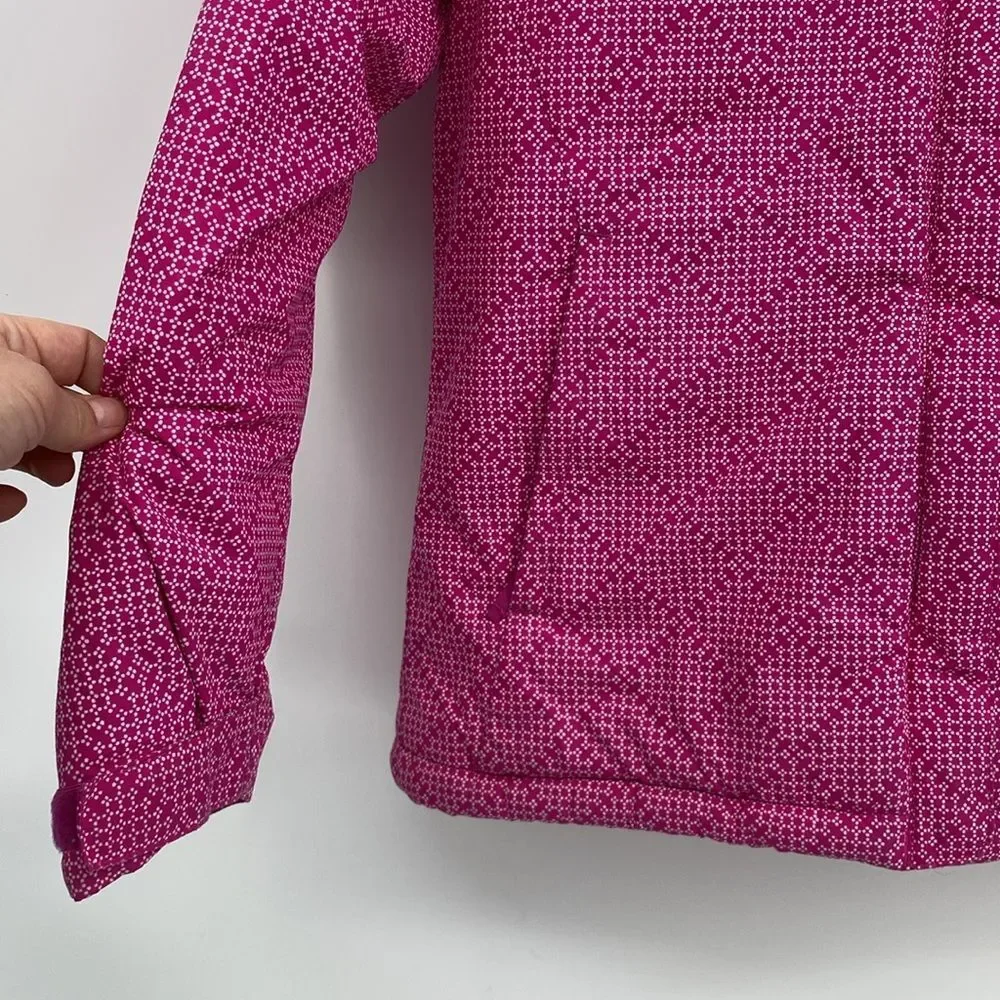 Columbia Pink Puffer Winter Coat Reflectors Hooded Girls Large 14/16